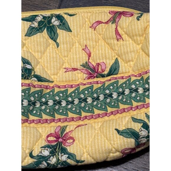 NEW NWT Vera Bradley Hope Small Zip Cosmetic Case Retired Yellow Floral - Picture 2 of 4